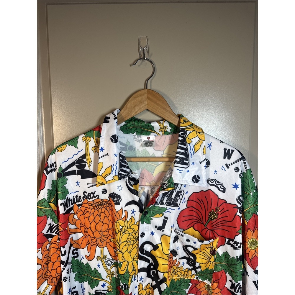 Destroyer Rocks Chicago Black & White Sox Hawaiian Button down Shirt Size XL